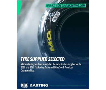 MG TIRES É ANUNCIADA PELA FIA KARTING COMO FORNECEDORA OFICIAL PARA O CAMPEONATO SUL-AMERICANO ARRIVE AND DRIVE DE 2026 E 2027